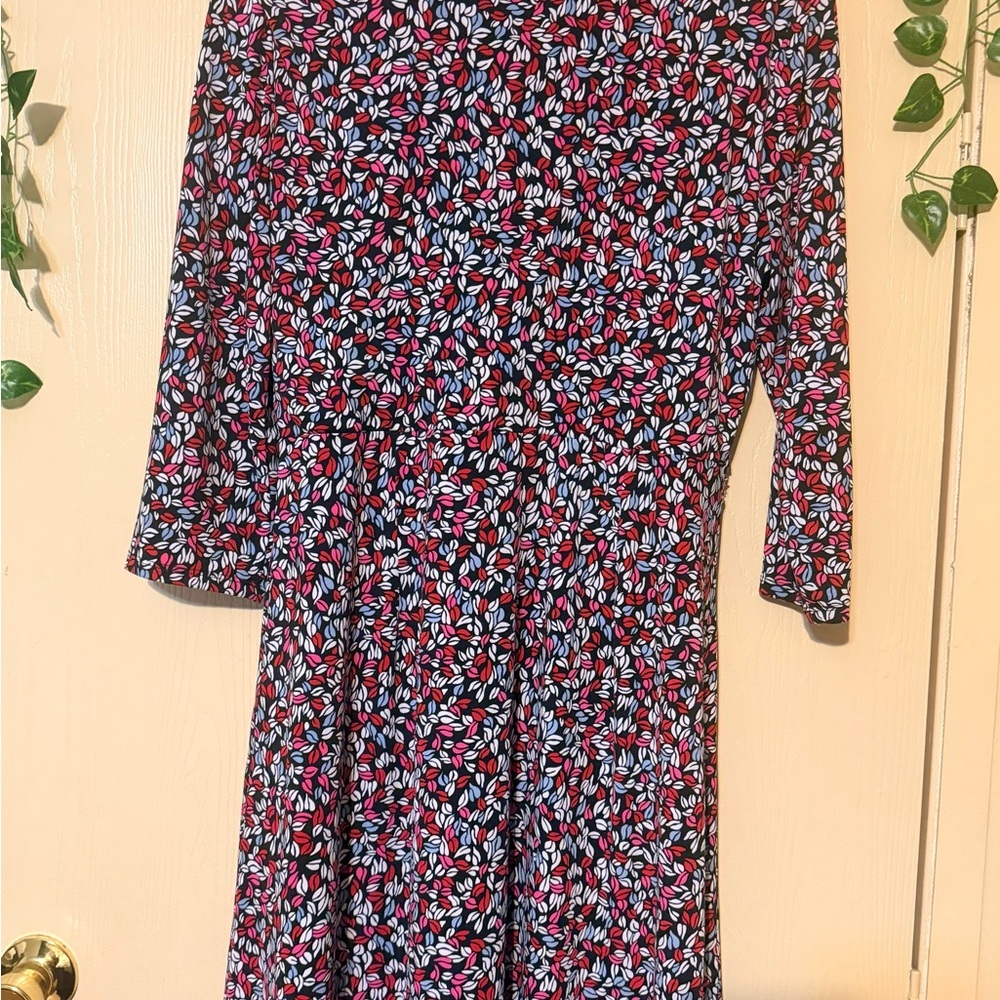 Liz Claiborne Red and Blue Floral Dress - Picture 7 of 8